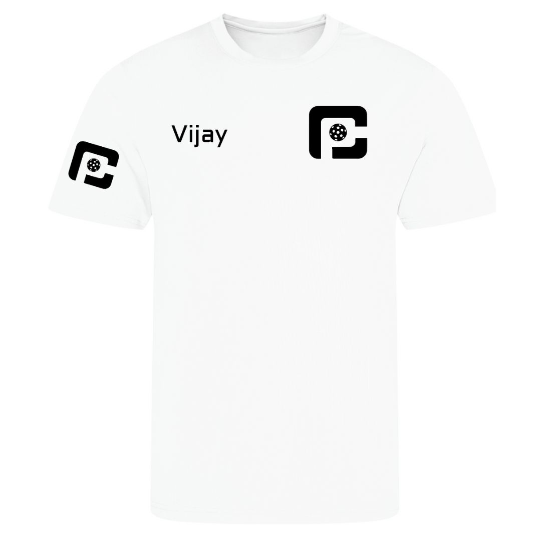 Oxfordshire Pickleball Technical T-Shirt White Logo