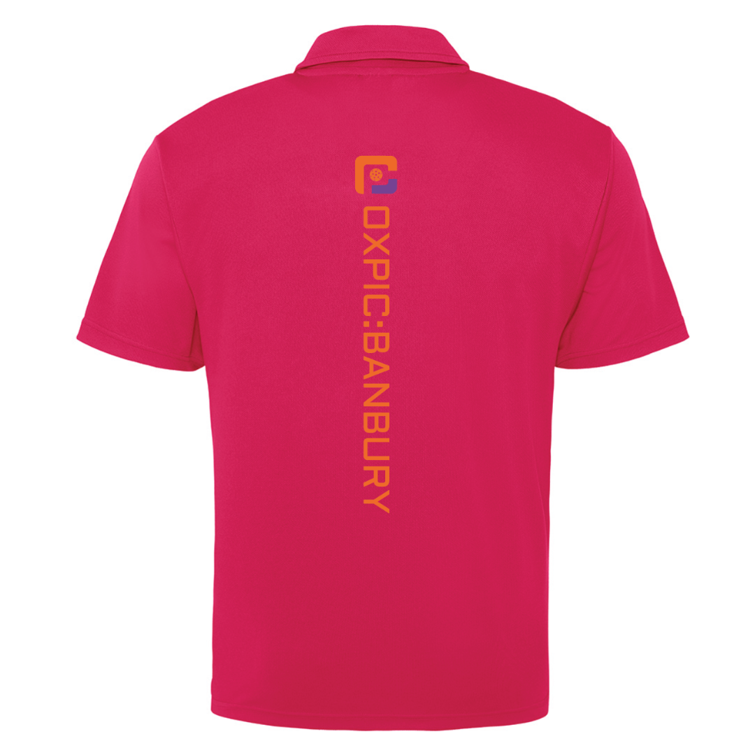 Oxfordshire Pickleball Technical Polo Orange Logo