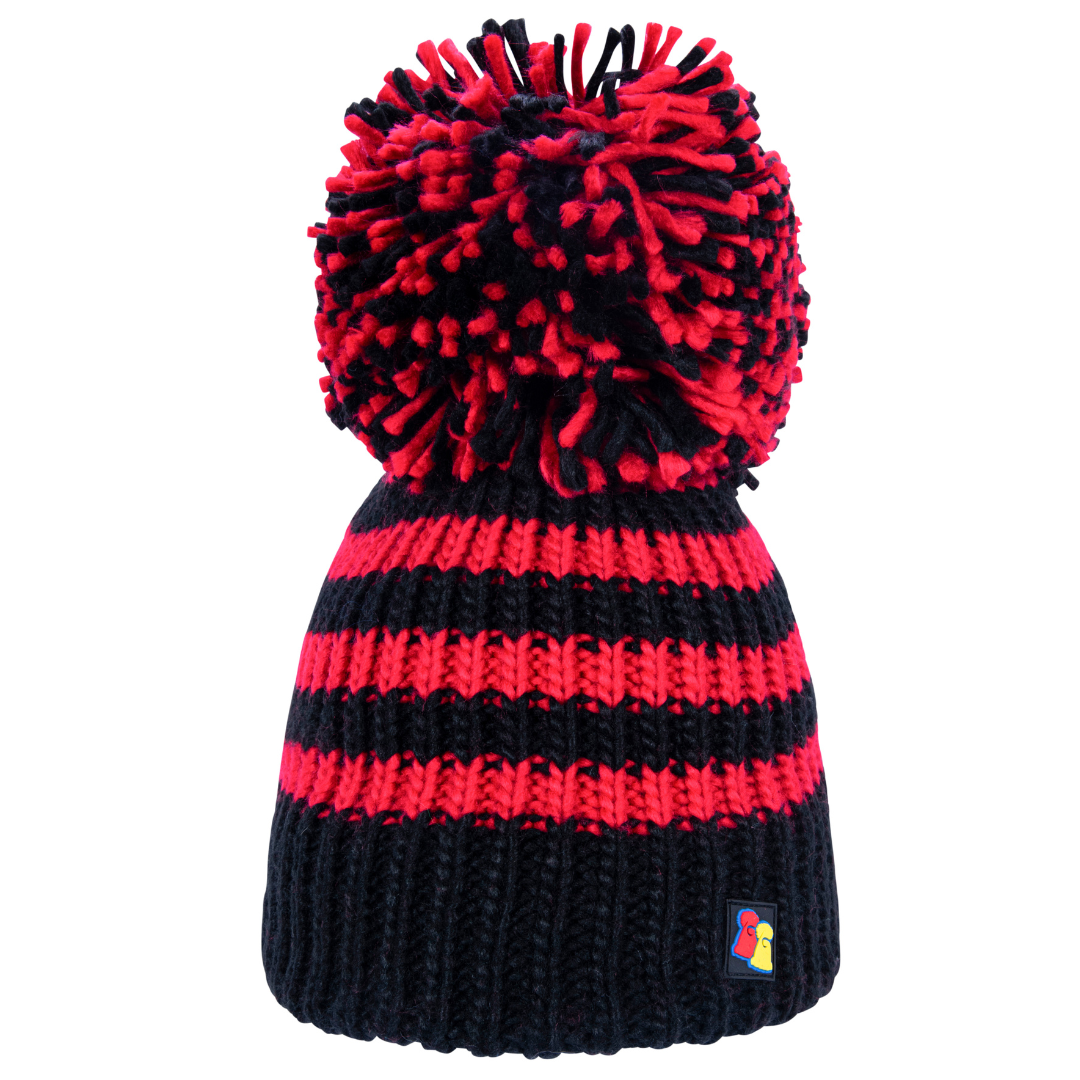 Dark red bobble hat on sale