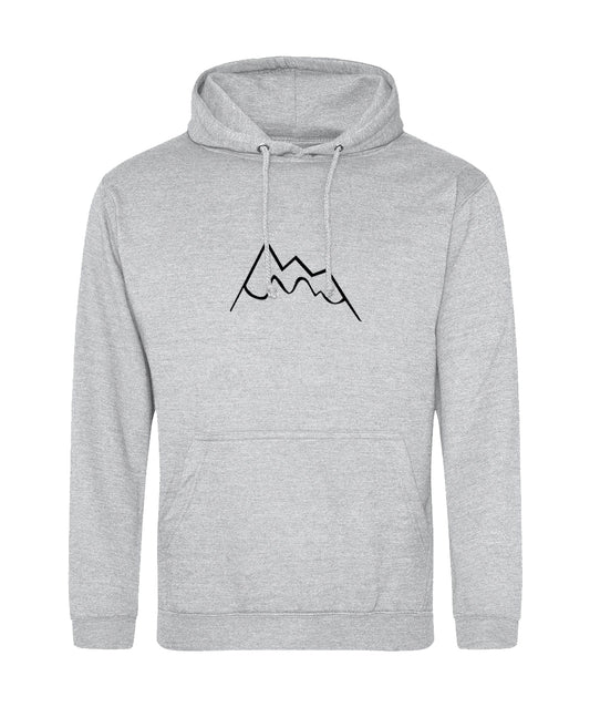 Extra Large Heather Grey Snowy Mountains Hoodie