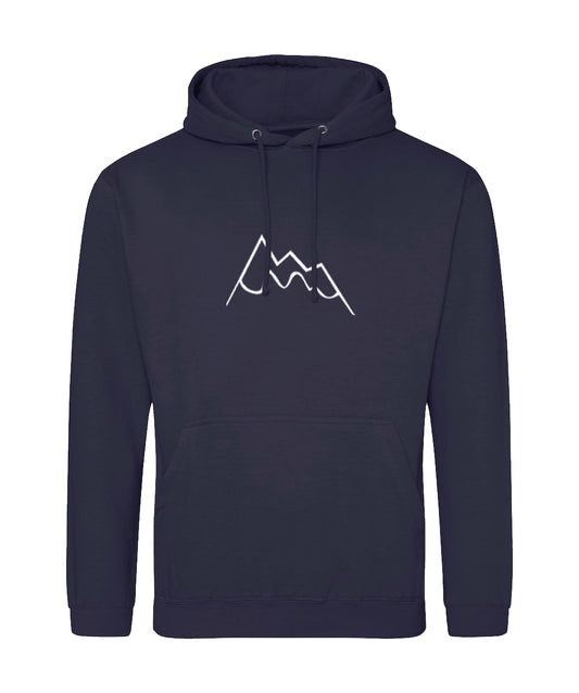Extra Large Navy Smoke Snowy Mountains Hoodie