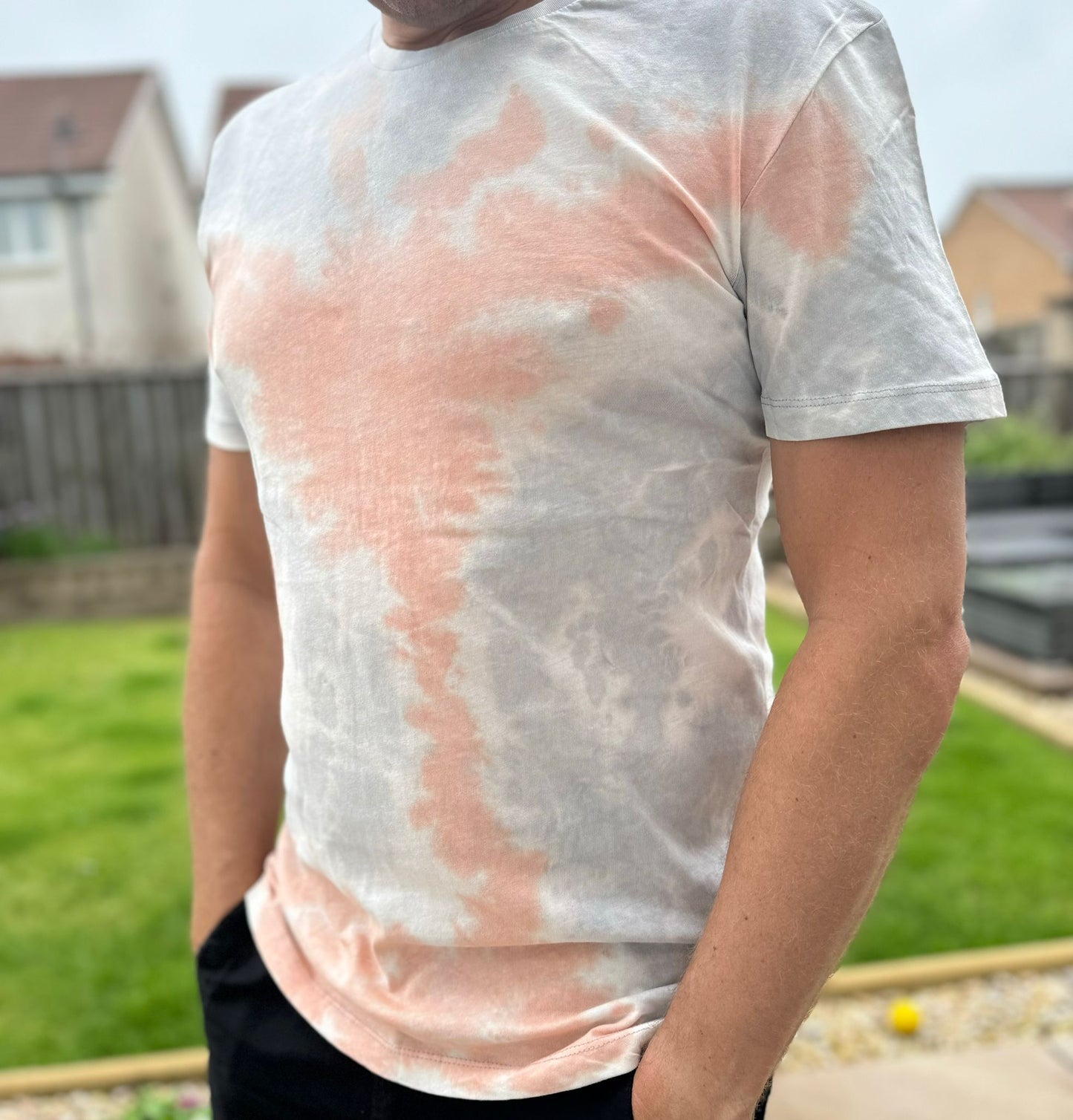 Tie Dye Grey and Pink Marble T-Shirt