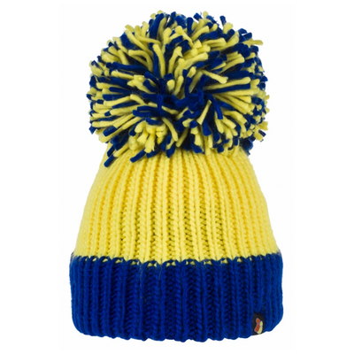 Blue and yellow bobble hat sales