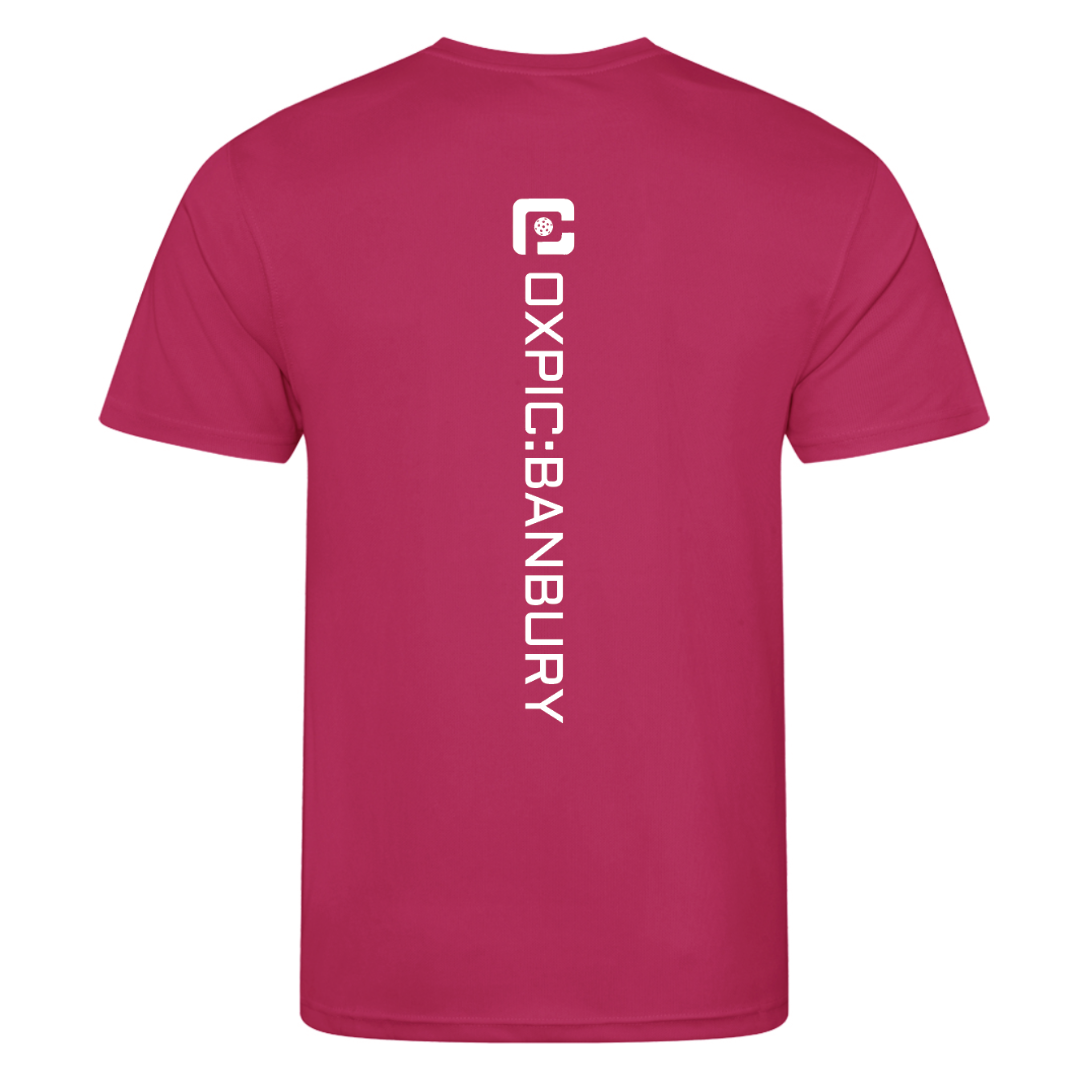 Oxfordshire Pickleball Technical T-Shirt White Logo