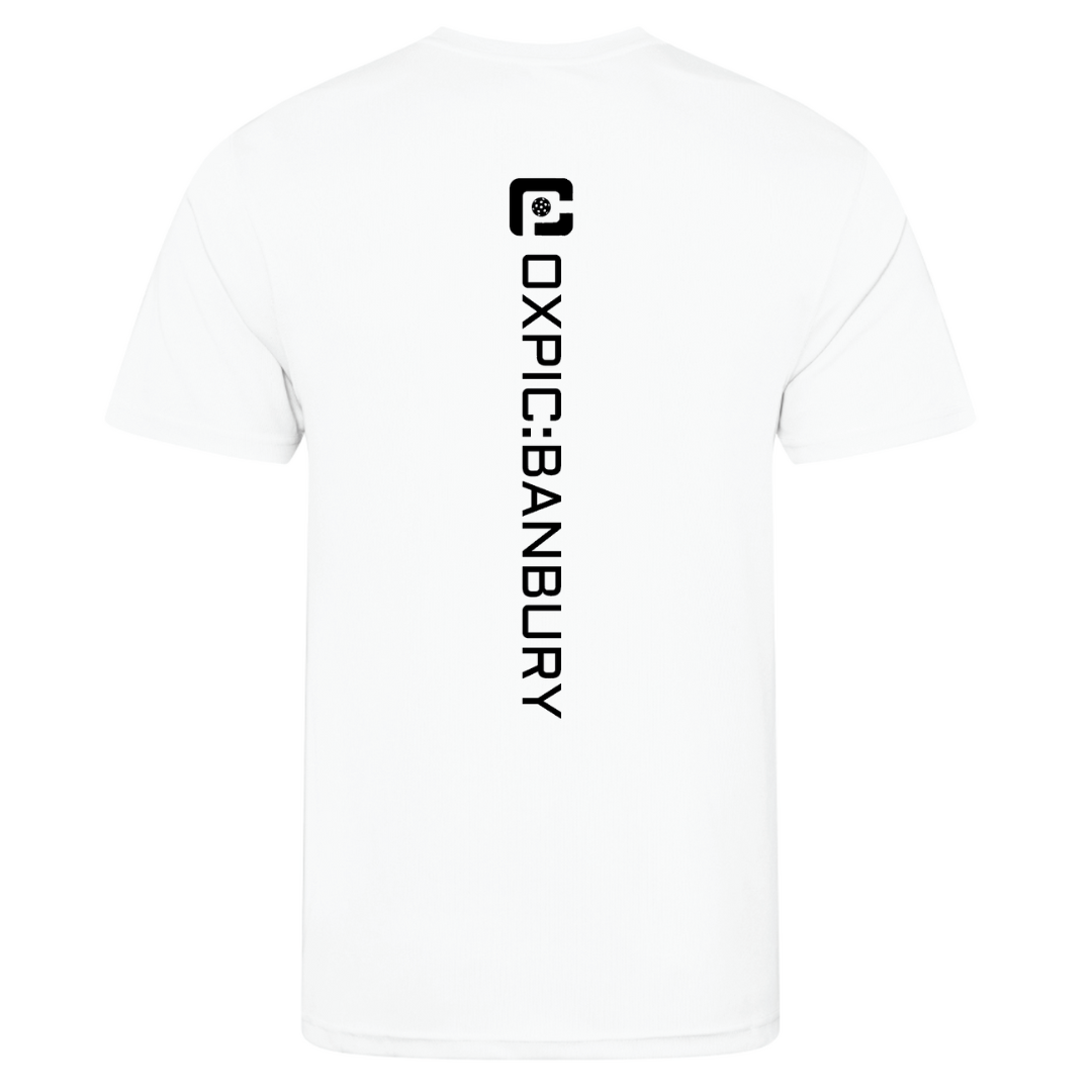 Oxfordshire Pickleball Technical T-Shirt White Logo