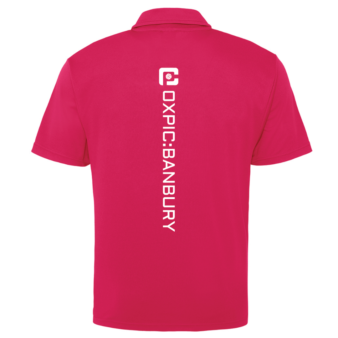Oxfordshire Pickleball Technical Polo White Logo