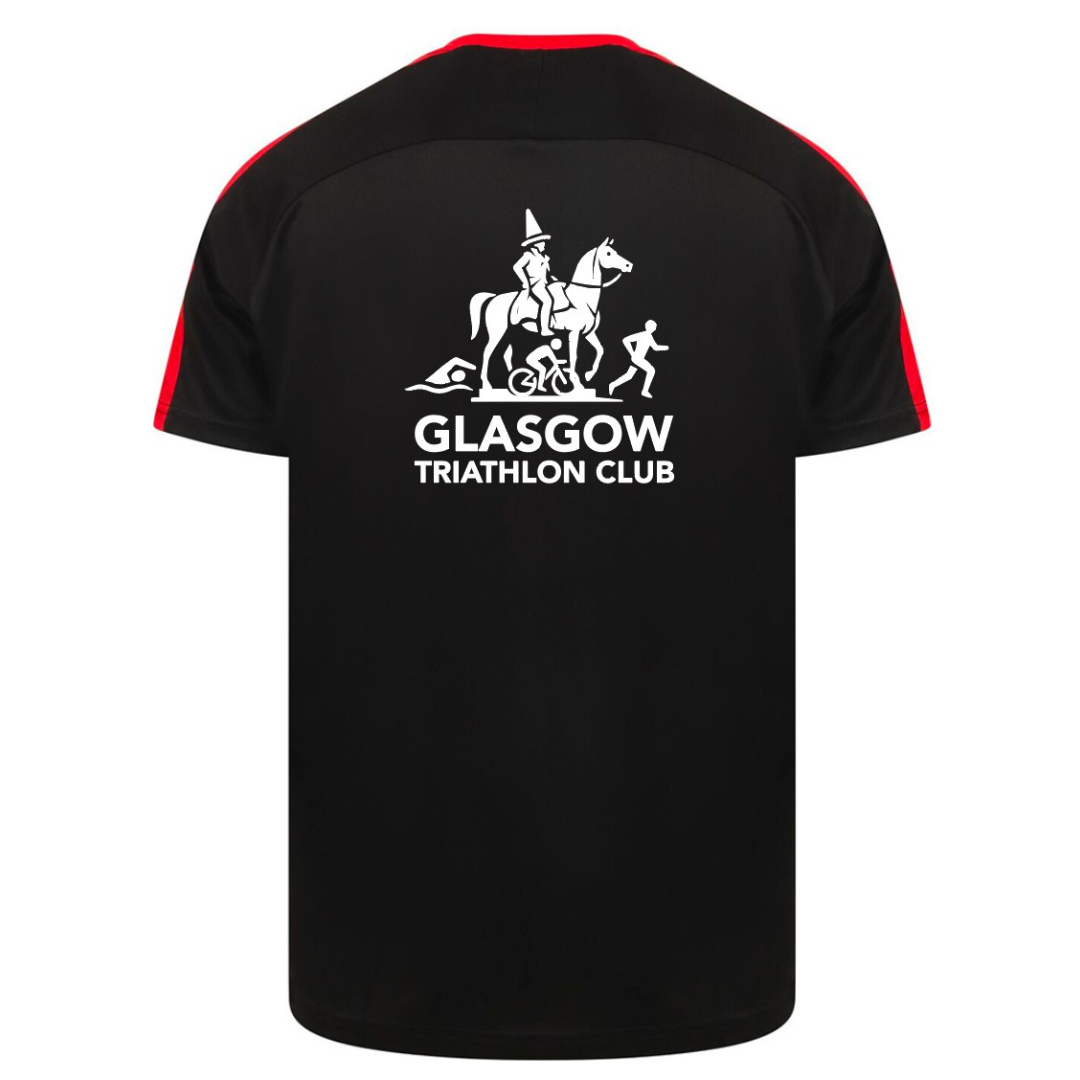 Glasgow Triathlon Club Black and Red Team T-Shirt