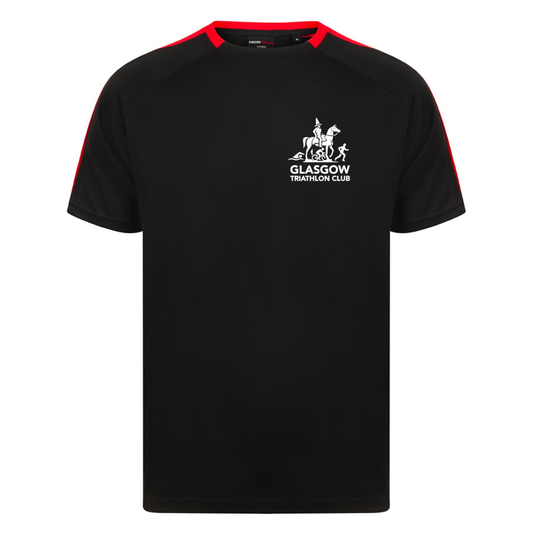 Glasgow Triathlon Club Black and Red Team T-Shirt
