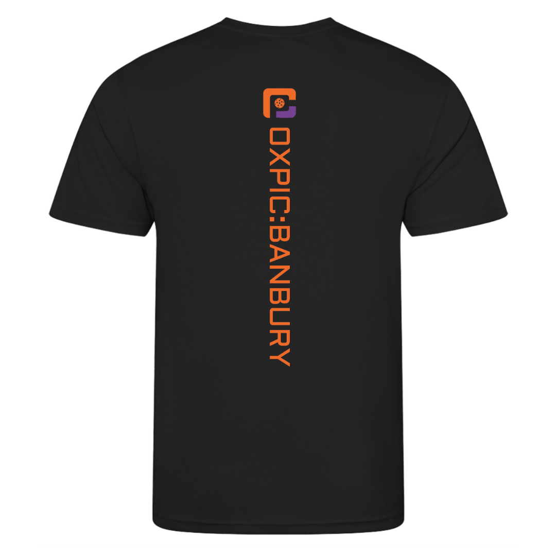 Oxfordshire Pickleball Technical T-Shirt Orange Logo