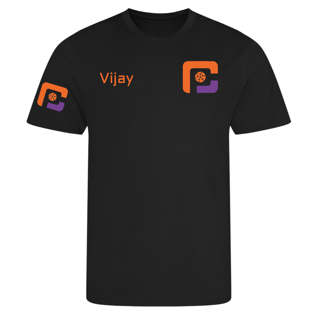 Oxfordshire Pickleball Technical T-Shirt Orange Logo