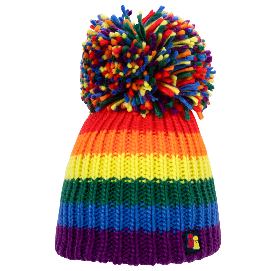 Rainbow Bobble Hat | Big Bobble Hats| Loud and Proud – Big Bobble Hats Ltd