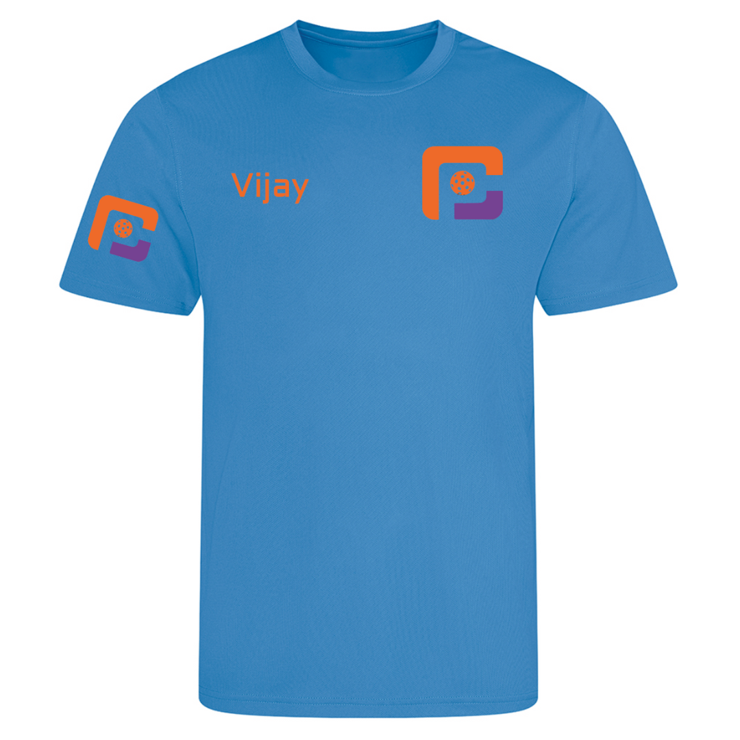Oxfordshire Pickleball Technical T-Shirt Orange Logo