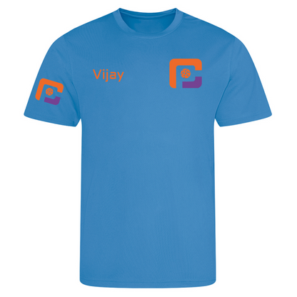 Oxfordshire Pickleball Technical T-Shirt Orange Logo