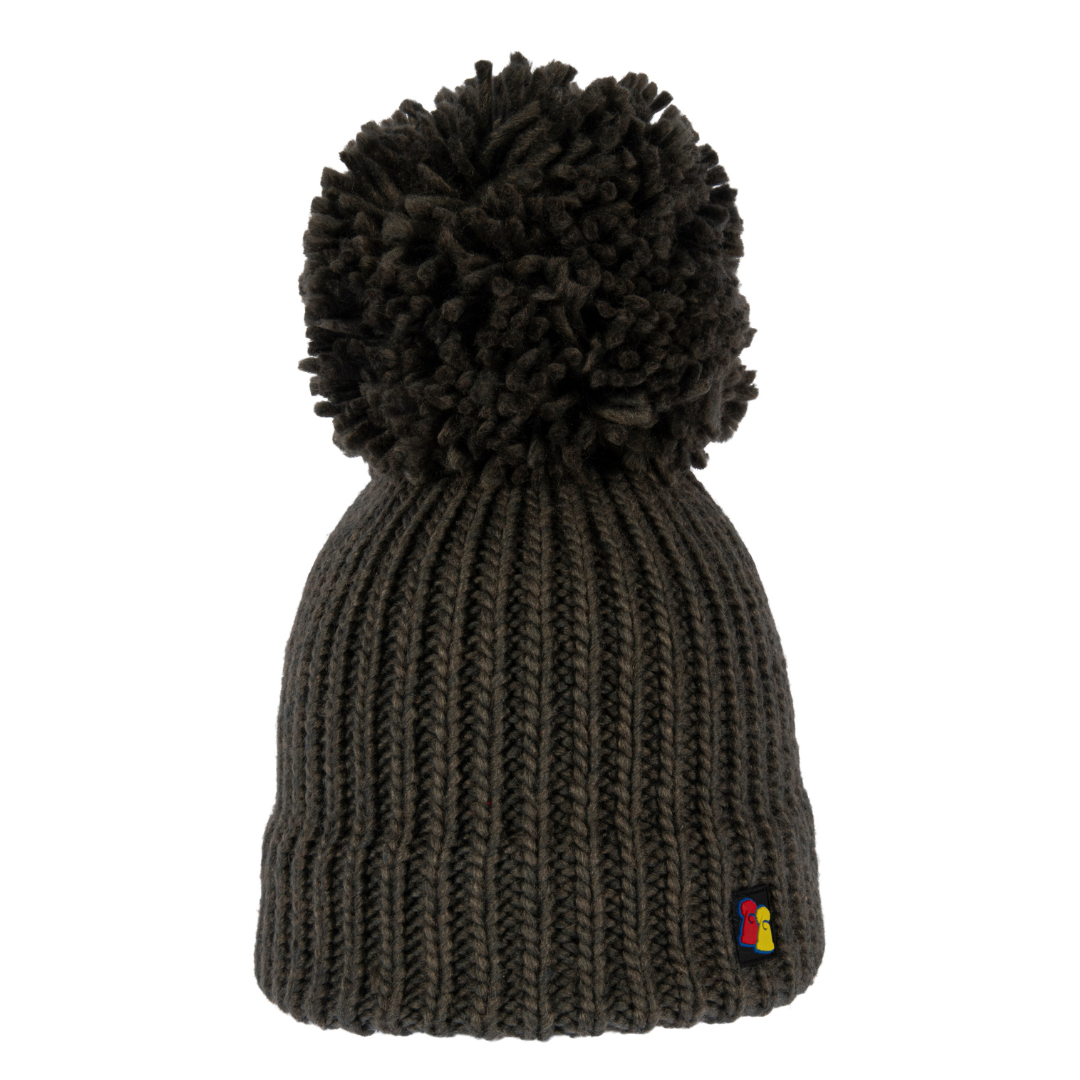 Olive Big Bobble Hat
