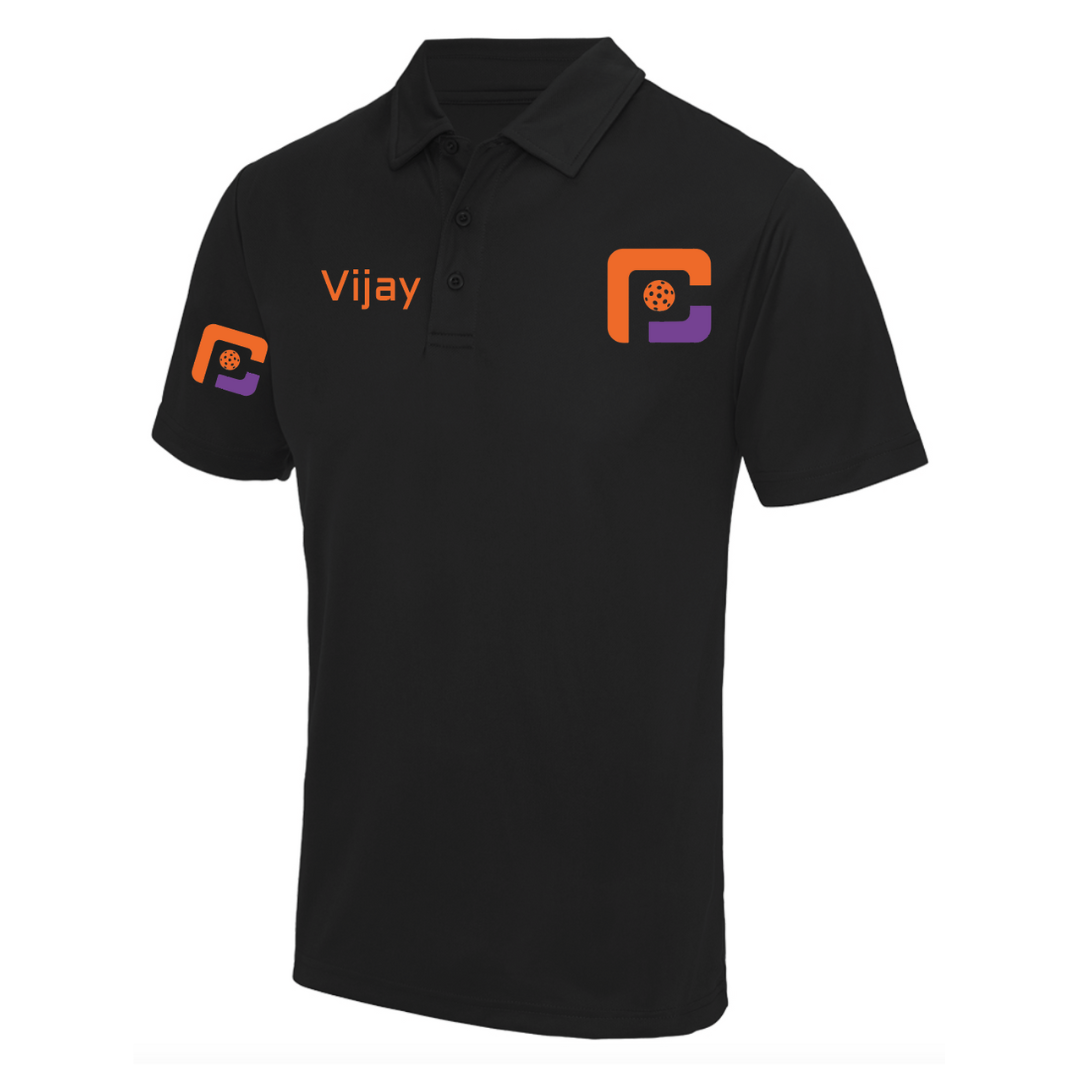 Oxfordshire Pickleball Technical Polo Orange Logo
