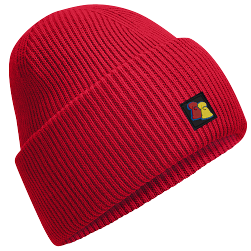 Classic Red Ribbed Beanie
