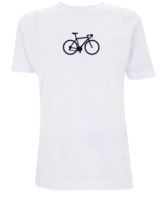 Large White Road Bike T-Shirt