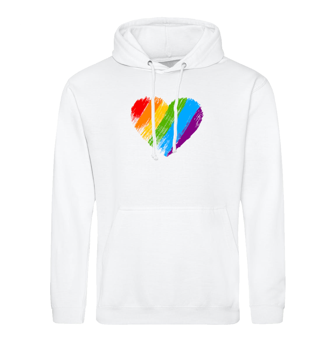 Small White Rainbow Heart Hoodie