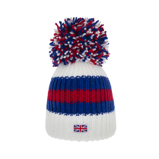 White, Red and Blue Big Bobble Hat