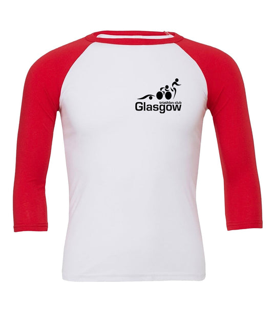 Glasgow Triathlon Club Baseball Top - White/Red