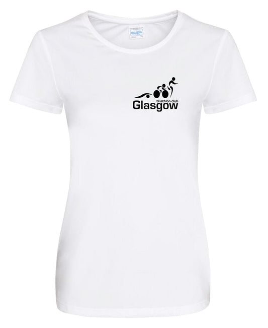 Glasgow Triathlon Club Ladies Technical White T-Shirt