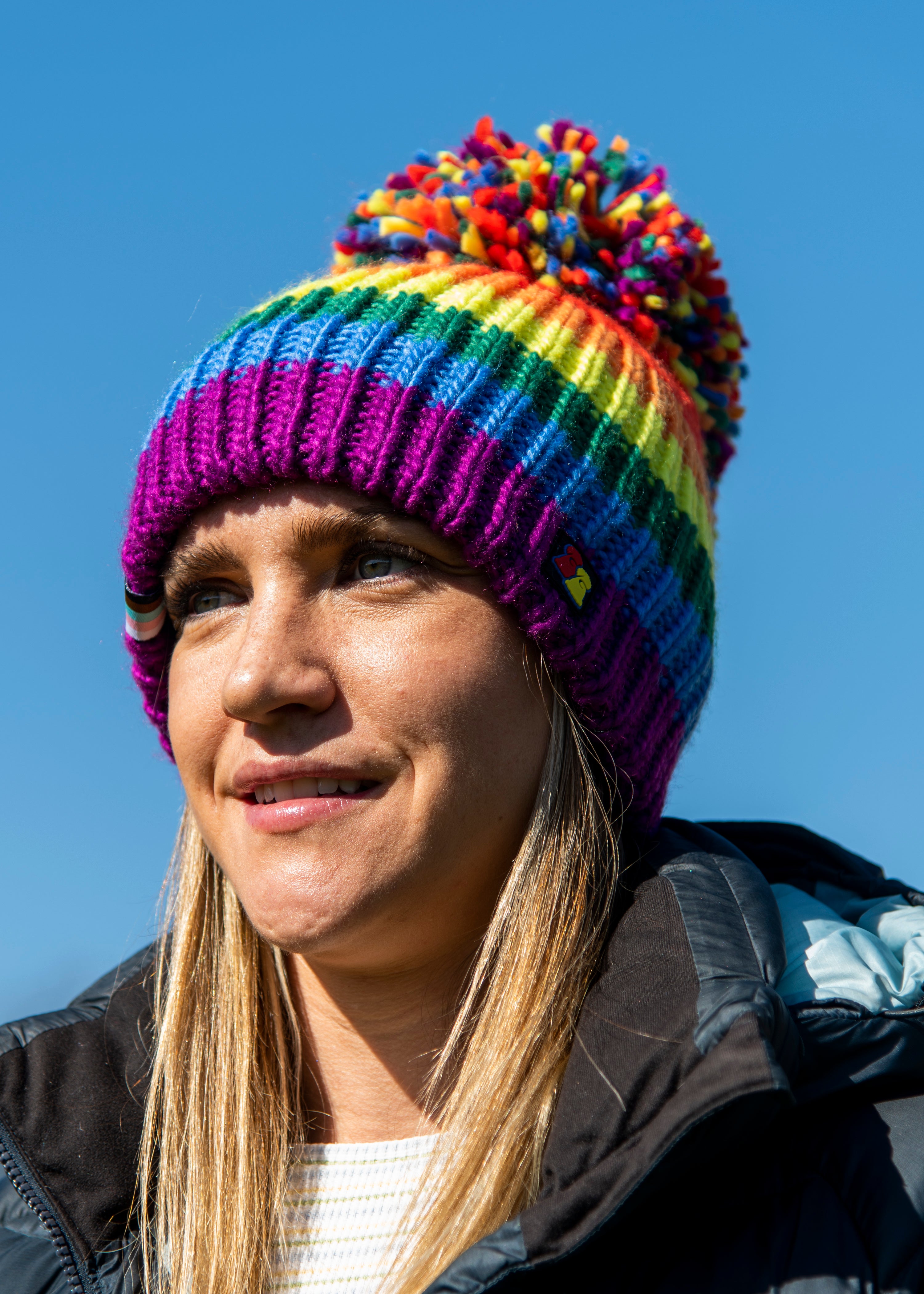 Rainbow Bobble Hat | Big Bobble Hats| Loud and Proud – Big Bobble Hats Ltd